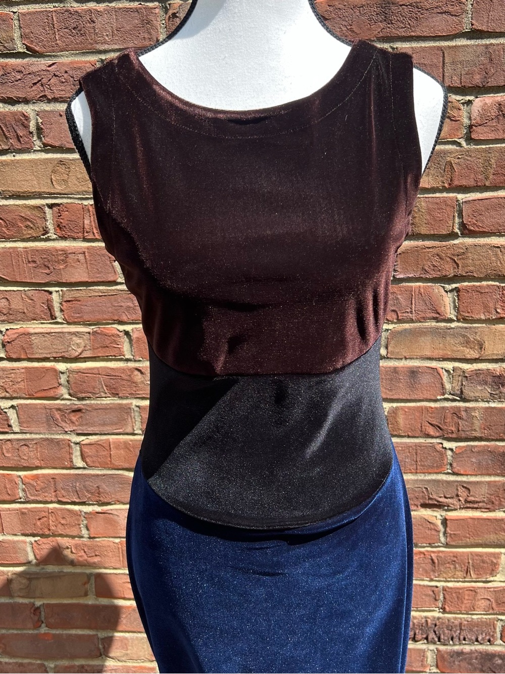 Moschino Jeans Vintage 90s Velvet Maxi Dress Sz 8 Minimalist Whimsigoth Chic
